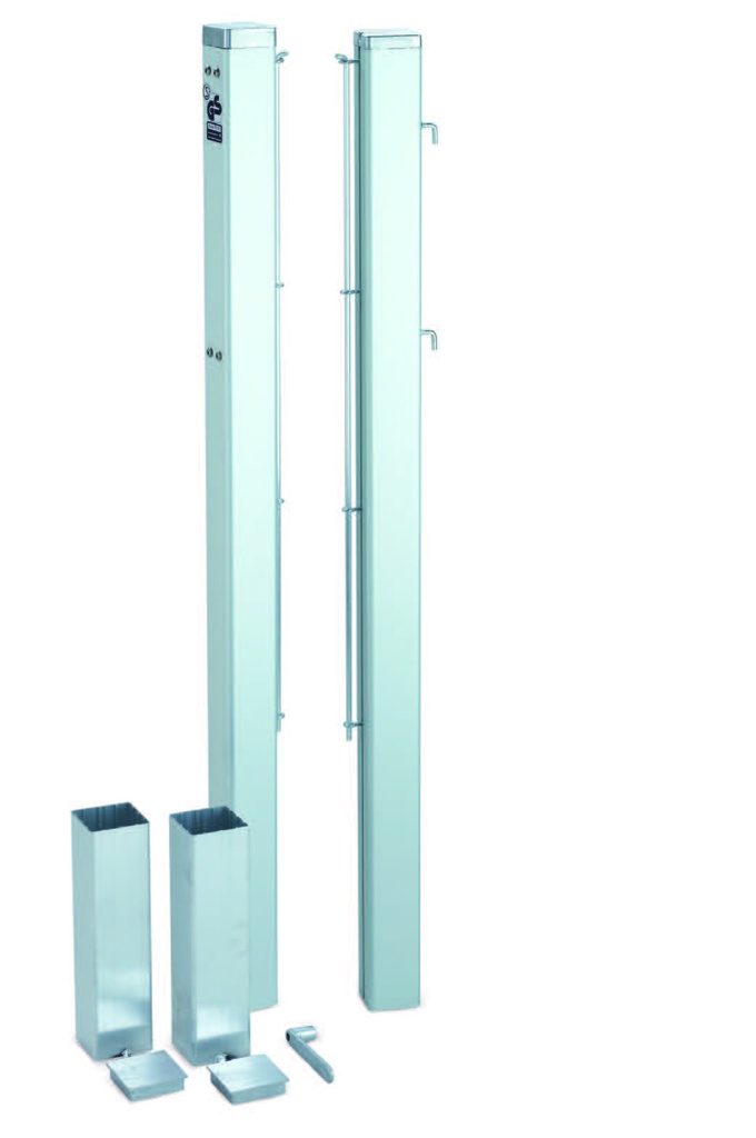 [130541] Poteaux de filet, en aluminium, carré 80 x 80 mm (Aluminium naturel)